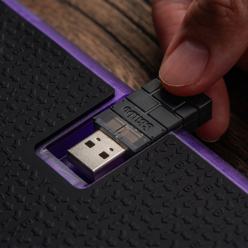 8BitDo Arcade Controller - Transparent Purple Signature Edition - Arcade-Style Controller for Compatible Gaming Setups