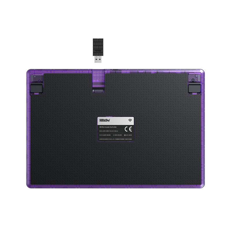 8BitDo Arcade Controller - Transparent Purple Signature Edition - Arcade-Style Controller for Compatible Gaming Setups