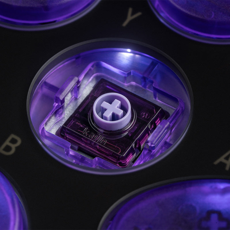 8BitDo Arcade Controller - Transparent Purple Signature Edition - Arcade-Style Controller for Compatible Gaming Setups